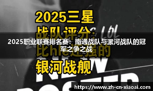 2025职业联赛排名赛：南通战队与漯河战队的冠军之争之战